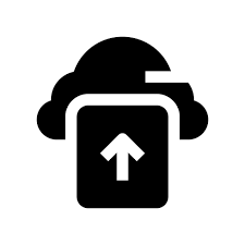 Cloud upload icon with arrow pointing up
